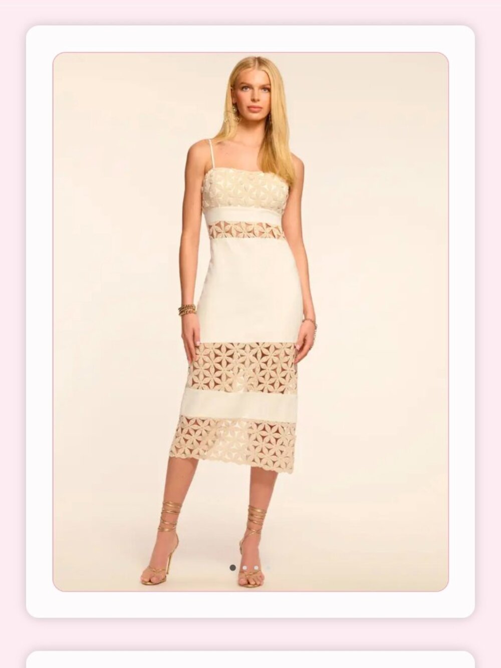 Ramy Brook Linen and crochet embroidery Abby dress Size 8, NWT!